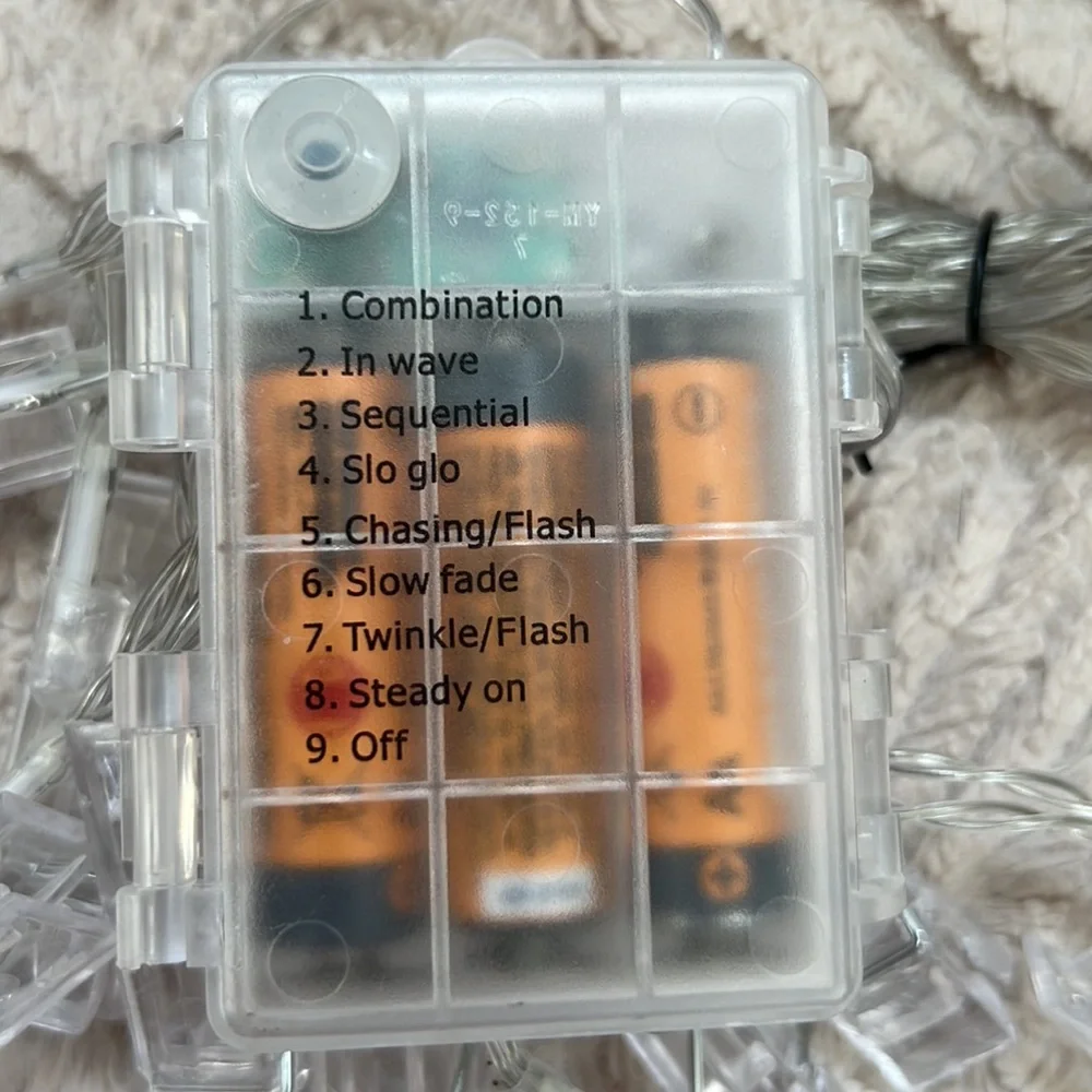 Photo clip string lights, multiple settings, white, New condition